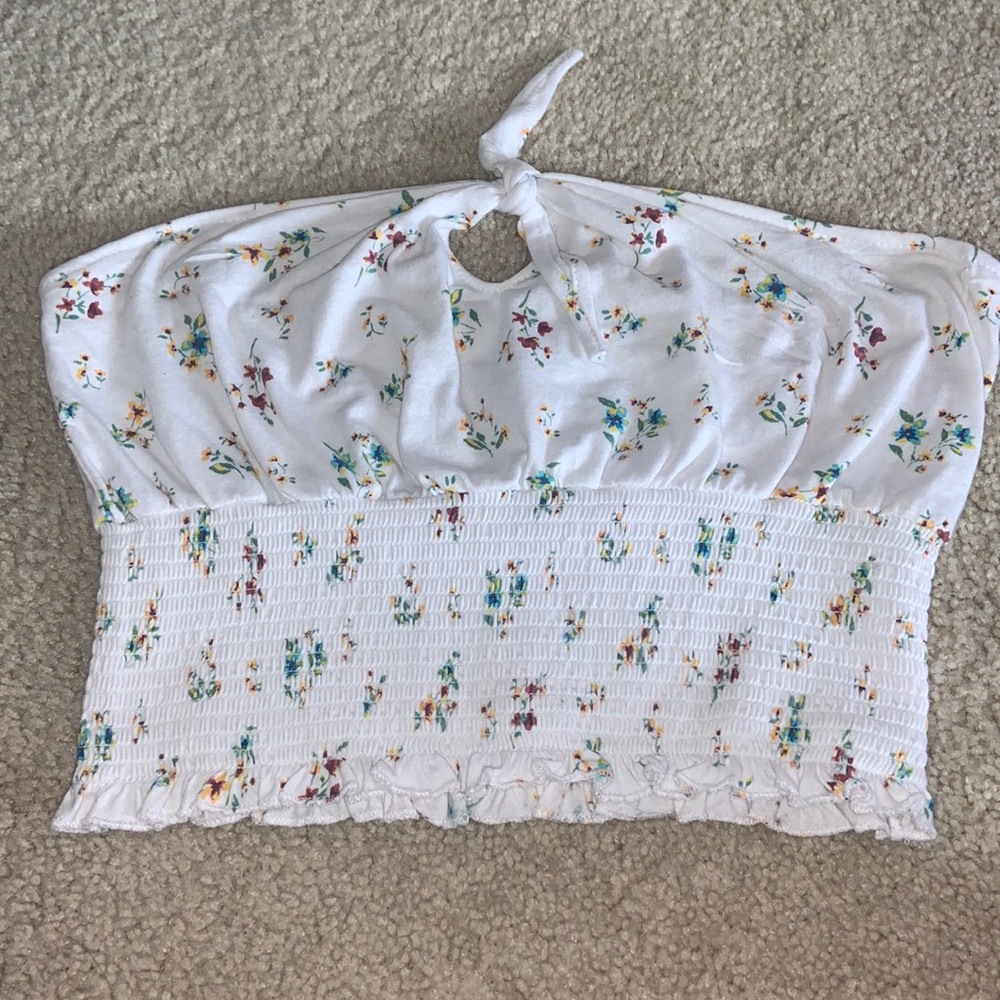 Floral Strapless Crop Top- Women’s Small